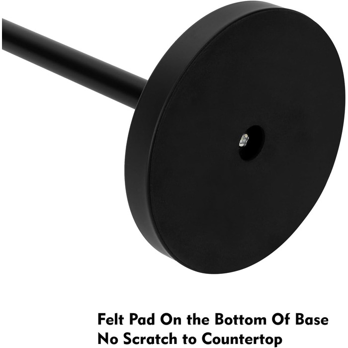 Тримач для паперових рушників на стільницю з обважненою основою для одноручного використання, нековзний, нержавіюча сталь, чорний