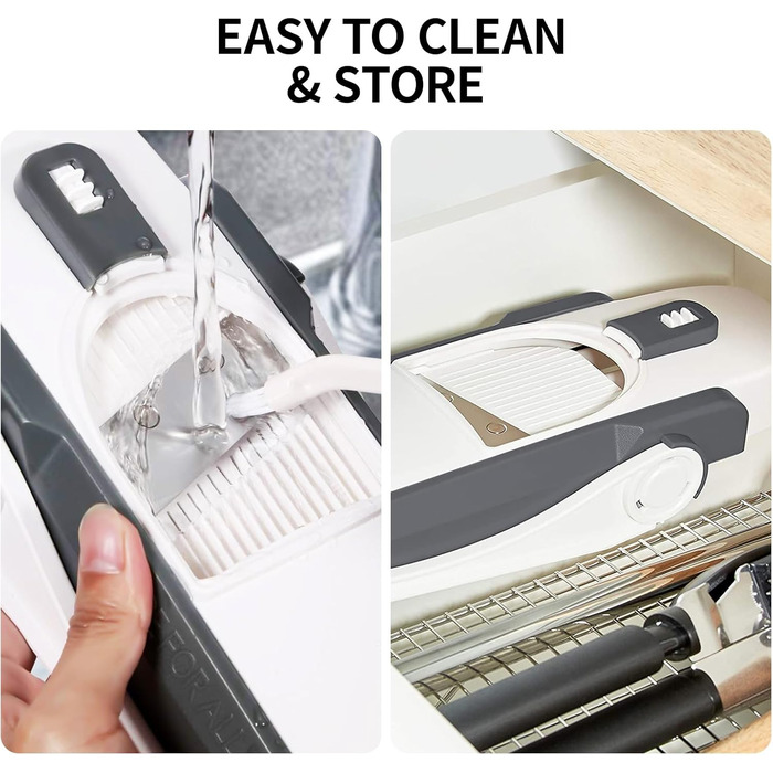 Регульований овочевий слайсер-мандліна, овочевий слайсер, нарізчик картоплі та цибулі сірого кольору