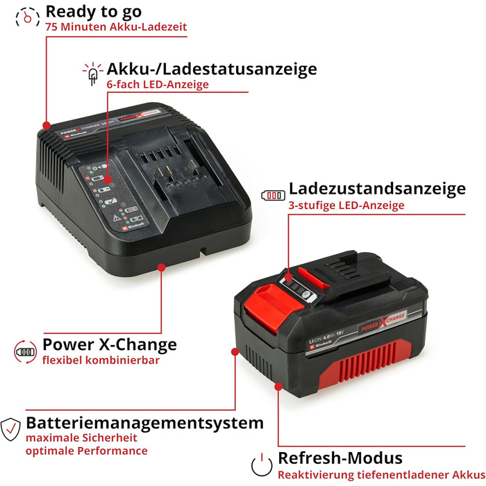 Акумуляторний ручний пилосос Einhell TE-SV 18 Li Power X-Change (18V, Li-Ion, без мішка, 0,6 л, циклон, 3-х фільтр, з акумулятором 4.0 Ah та зарядним пристроєм)