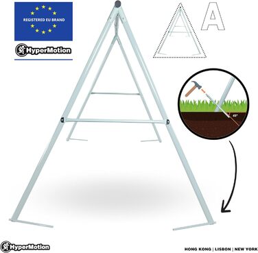 Гойдалка-гніздо для саду HyperMotion Storchennest з А-рамою, 2 місця, 150 кг, зелено-сіра (HYP1)