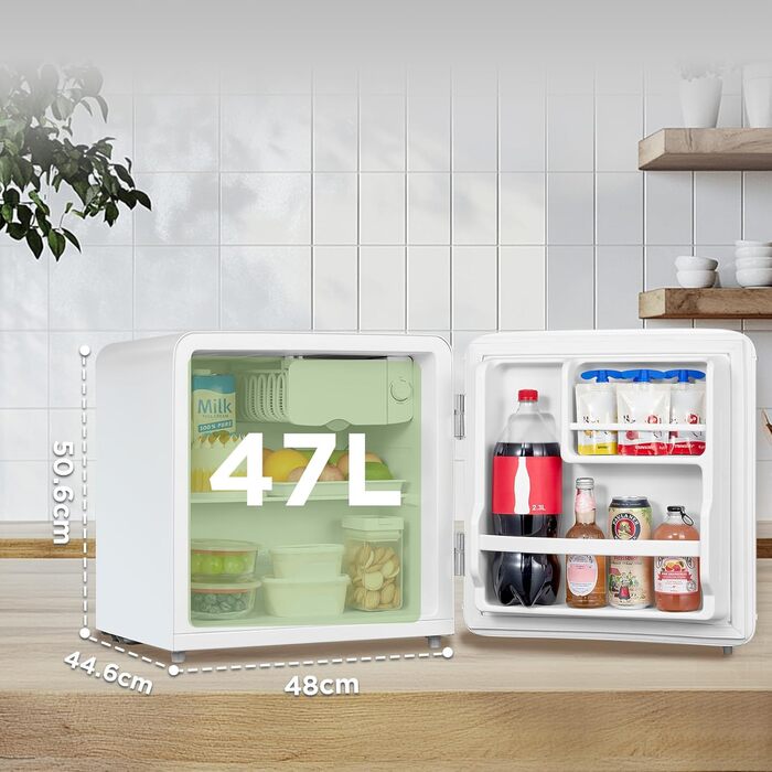 Холодильник Comfee RCD50WH2EURT(E) 47 л, Ретро-дизайн, Білий, для офісу та дому, Клас E