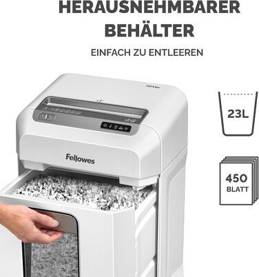 Шредер Fellowes Microcut P5: знищення 2000+ частинок/A4, 10 листів, Powershred 10M, для офісу/дому, 19л кошик, захист від несанкціонованого доступу