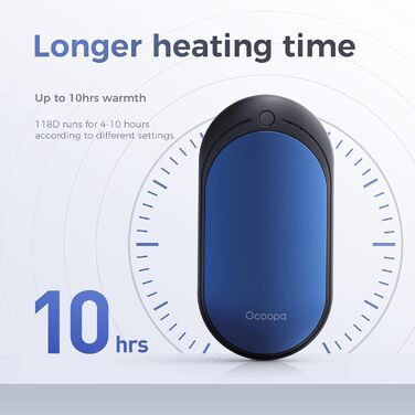 Електричний кишеньковий гріє OCOOPA з 5 рівнями нагріву та до 10 годин роботи, 5200 mAh, синій