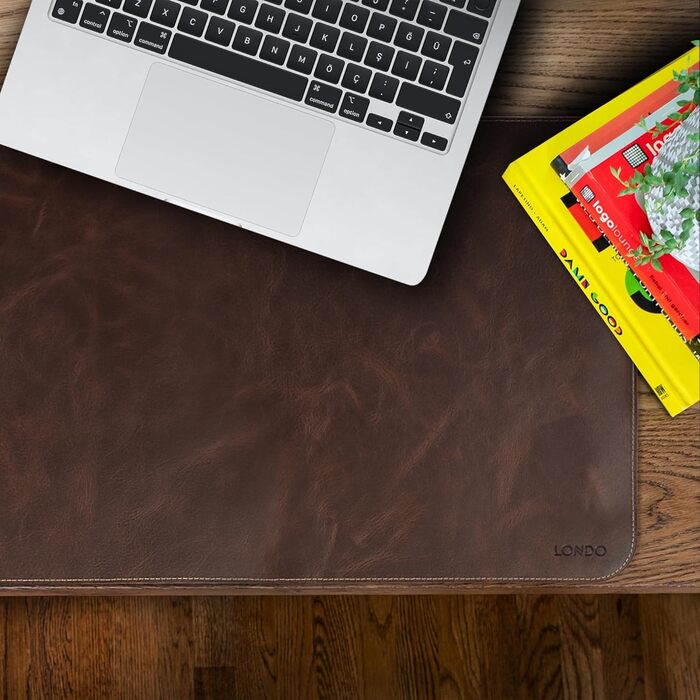 Килимок для миші Londo Echtleder з натуральної шкіри, великий, з антиковзною основою, коричневий
