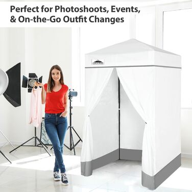 Розкладана переодягальня EAGLE PEAK Flex Ultra Compact - 1.2x1.2 м, біла. Ідеально для басейну, фотосесій та кемпінгу