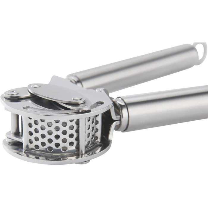 Прес для часнику RÖSLE з абляковителем, прес професійної якості для часнику та імбиру, з відкидним ситом, нержавіюча сталь 18/10, придатний для миття в посудомийній машині