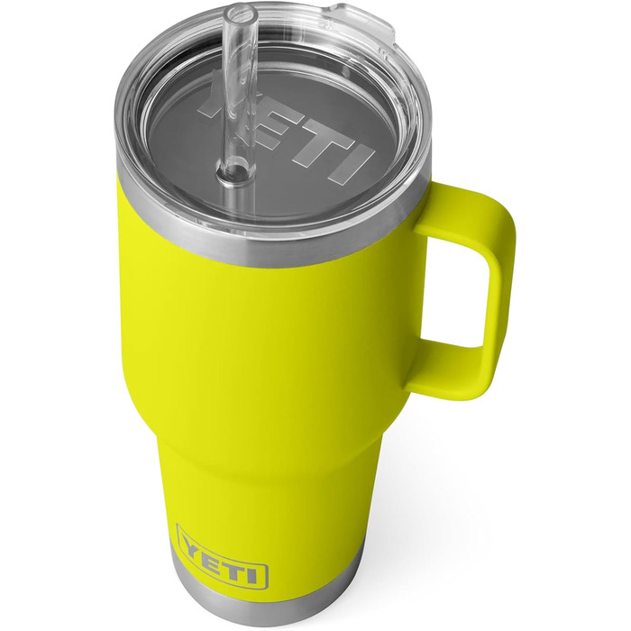 Термос YETI Rambler з кришкою-соломинкою, 35 oz (1 л), колір Firefly Yellow