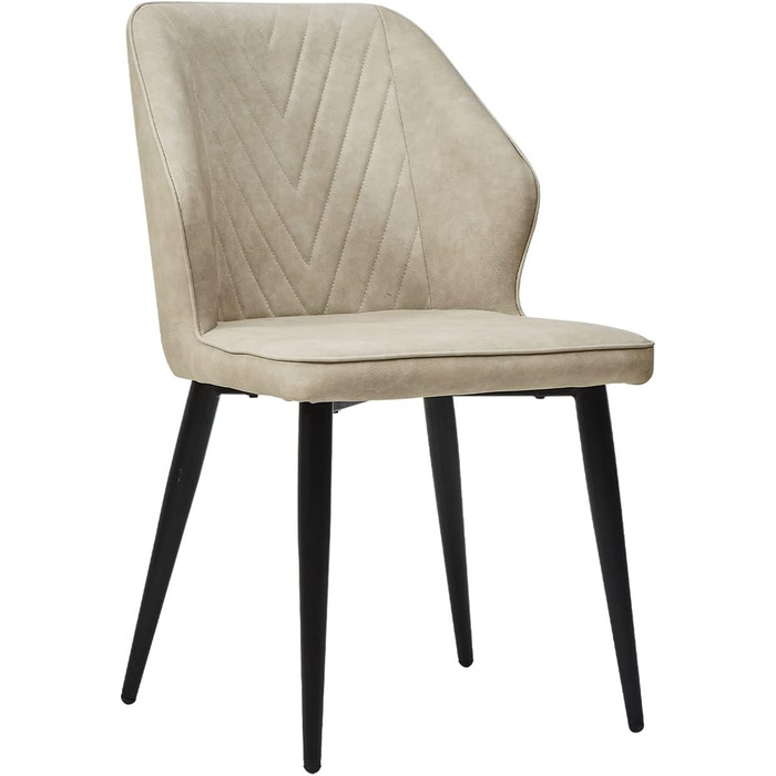 CLIPOP Стільці для їдальні Ретро Штучна шкіра М'який стілець для їдальні зі спинкою та міцними металевими ніжками, кухонні стільці, м'який стілець для дому/офісу (Бежевий, 4)