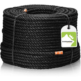 Земля когтеточки сизалева мотузка чорного кольору 6 мм, чорна сизалева мотузка для когтеточки (Вид. Довжина) (25 метрів)