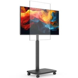 Підставка для телевізора мобільна з дерев'яною основою, поворотна, для TV 19-42 дюйми, чорна, до 20 кг, VESA 200x200 мм