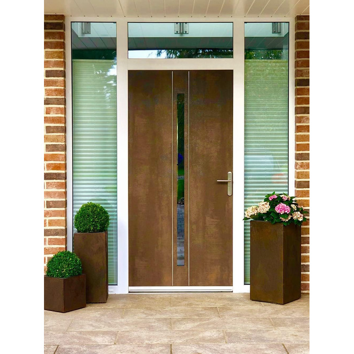 Планцверк® Вазон для рослин з фібергласу конічної форми Rost 70x33x33см - морозостійкий, преміум-якість, з ефектом лотоса