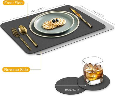 Набори серветок на стіл 6 шт. чорного кольору, миючі підставки під тарілки, серветки для дітей, осінні серветки, серветки зі штучної шкіри, підставки під тарілки