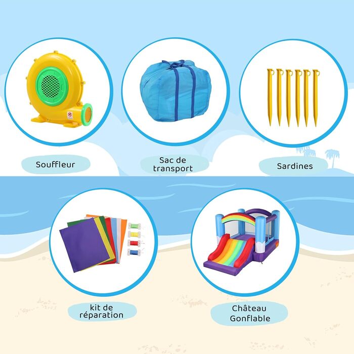 Надувний замок LEADZM з гіркою та насосом, для дітей 3-10 років, 360x240x210 см, ігровий комплекс для дому та вулиці