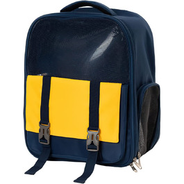Рюкзак для кішок Galate, рюкзак для собак з вентильованим дизайном, переносна сумка для перенесення з дихаючої сітки, схвалений авіакомпанією рюкзак для домашніх тварин для подорожей і походів(темно-синій)