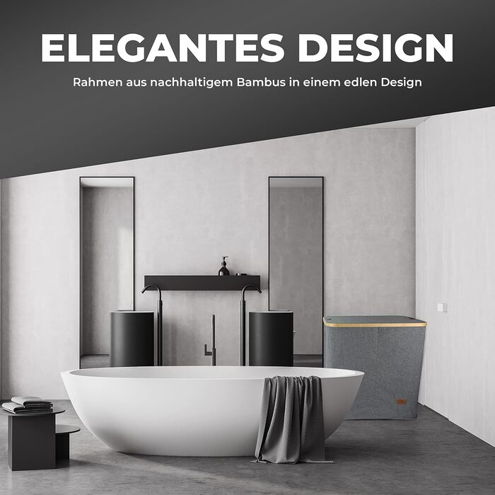 Кошик для білизни HOMIOL з кришкою, 100 літрів, XXL - 2 знімні мішки для білизни з 2 відділеннями