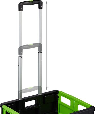 Складний візок для покупок з телескопічною ручкою, 2 гумові візки вагою до 35 кг, візок для покупок з алюмінію і АБС-пластика (зелена, 10 упаковок), 1