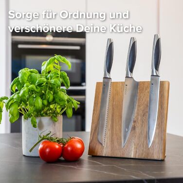 Блок ножів Coninx Quin з магнітної акації Тримач для ножів без ножа для охайної кухні