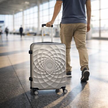 Чохол-валіза Bosdela: ручна валіза (50см, 60см, 71см, 980г, срібна)