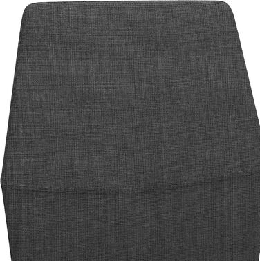 Стілець для обідньої кімнати GOLDFAN (4 шт.) з тканини льон, сірий (чорний), сучасний дизайн, з металевими ніжками