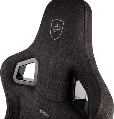 Крісло ігрове Noblechairs Epic Compact TX, ергономічне, сіре, з підтримкою голови та попереку, для тіла до 120 кг, дихаюча тканина
