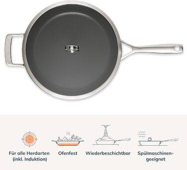 Сковорода Olav з мідним сердечником, 5-шарова, індукційна, можна мити в посудомийній машині, без PFOA, 30 см