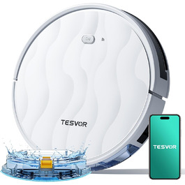 Робот-пилосос Tesvor S8 Pro з функцією миття - 8000Pa, LiDAR-навігація, 240 хв роботи, керування через додаток/Alexa, для прибирання шерсті тварин, килимів та твердих підлог (M2)