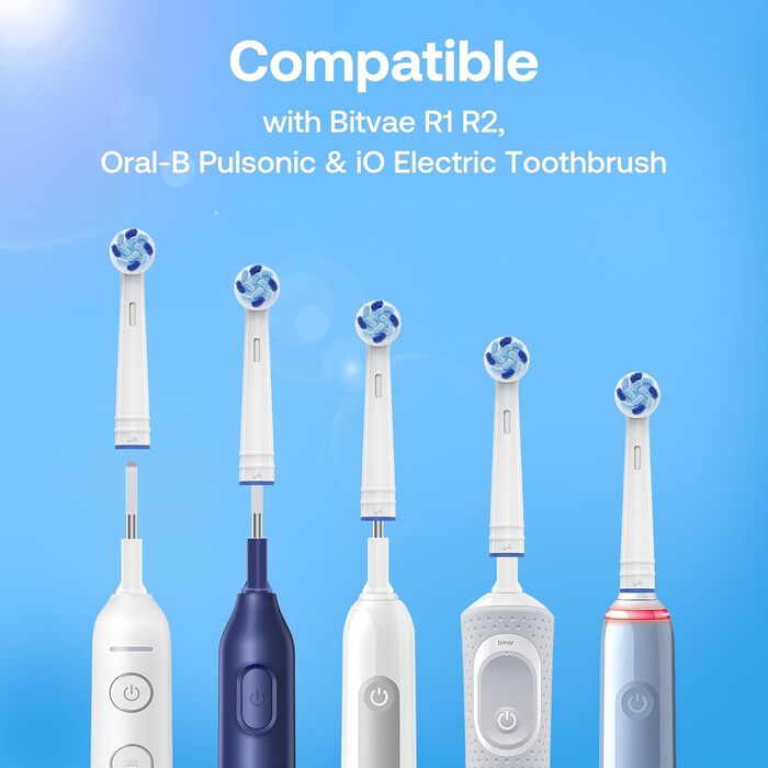 Електрична зубна щітка Bitvae R1H3: 8 насадок, 5 режимів, таймер, 60 днів роботи, для дорослих та дітей, темно-синій