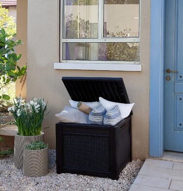 Скриня для зберігання Keter City Box 113л, деревоподібний дизайн, 55x44x57.8 см - для балкона та малих площ