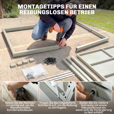 Розширюваний обідній стіл для 8-10 осіб, 154/214 x 85 см, алюміній з імітацією дерева, світло-сірий