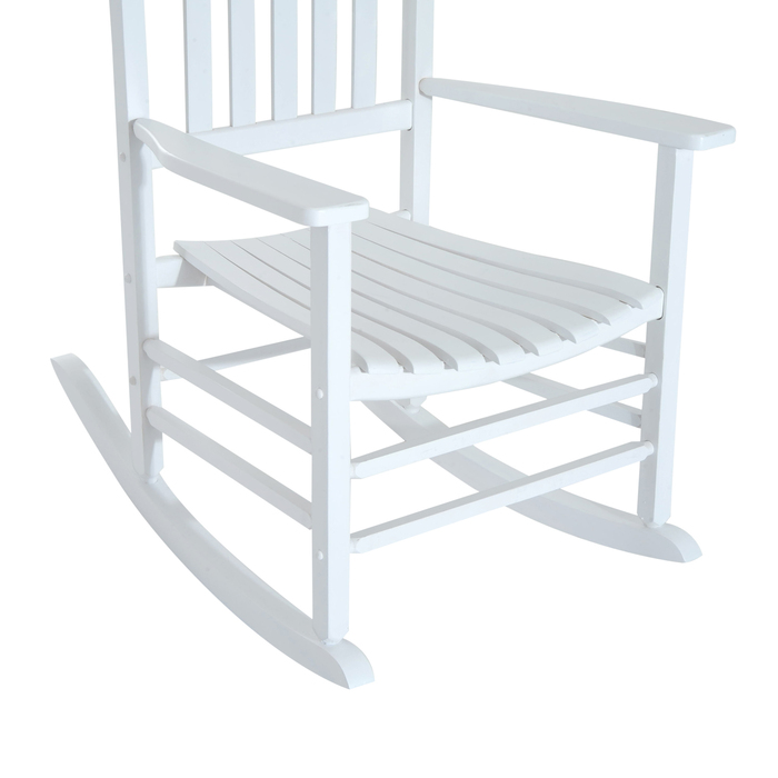 Дерев'яне крісло-гойдалка Outsunny з підлокітником, крісло-гойдалка Relax Chair Садове крісло білого кольору, 69 x 86 x 115 см, ідеально підходить для саду та тераси