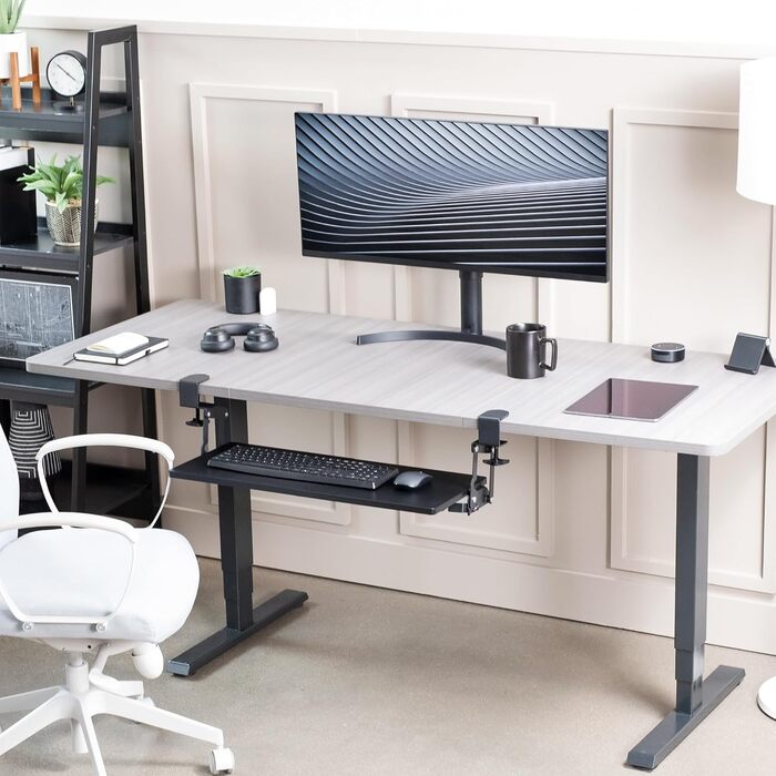 Підставка для клавіатури та миші VIVO MOUNT-KB08V, 68x28 см, регульована висота, з ящиком для клавіатури, чорна