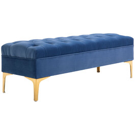 HOMCOM Лавка-ліжко Лавка для взуття Velvet Blue 118 x 45 x 42 см з піднятими ніжками для спальні та передпокою