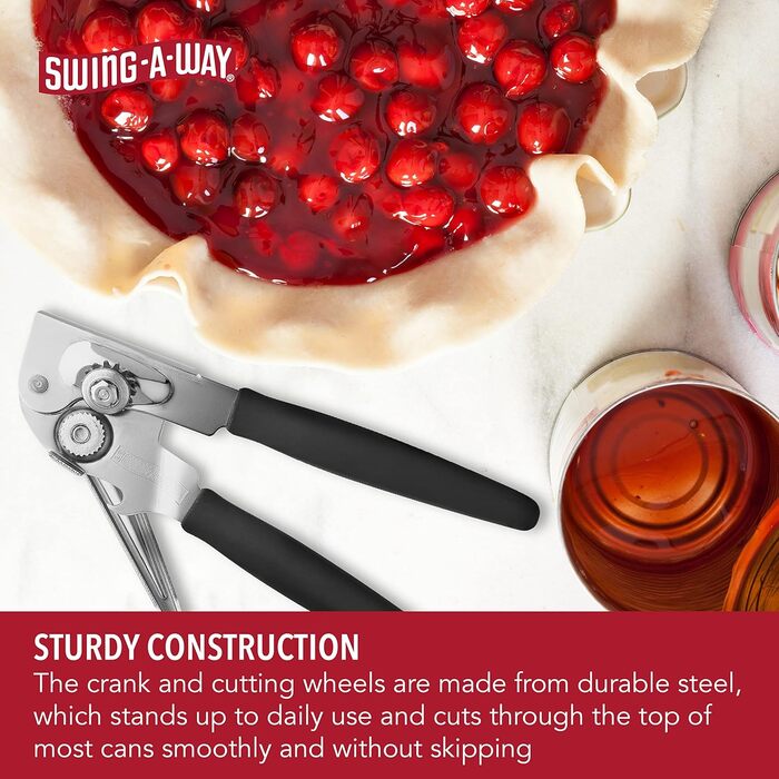Відкривач консерв Swing-A-Way 6080 Easy Crank, нержавіюча сталь, чорний
