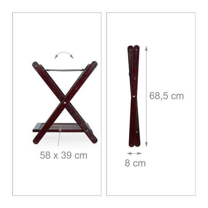 Підставка для валізи Relaxdays, складана, темно-коричнева