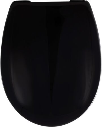 Чорна кришка для унітазу стійка Davoli, сидіння для унітазу з механізмом плавного закриття, зроблено в ЄС, виготовлено з 100 переробленого пластику, функція зльоту, верхнє кріплення, чорний перероблений матеріал, 407700