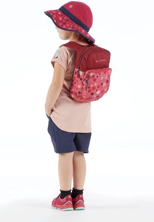 Дитячий рюкзак VAUDE Minnie для хлопчиків і дівчаток, зручний туристичний рюкзак для дітей, стійкий до погодних умов шкільний рюкзак з великою кількістю місця для зберігання та світловідбиваючими елементами 10 літрів яскраво-рожевий/журавлинний