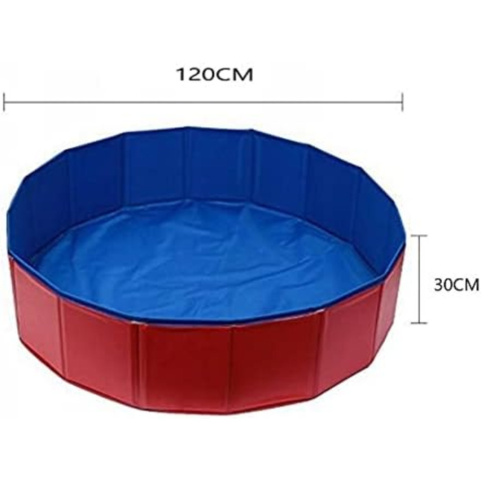 Складні басейни для собак Басейн для собак Басейн для домашніх тварин ПВХ Садовий басейн для собак (120x30 см, червоний)
