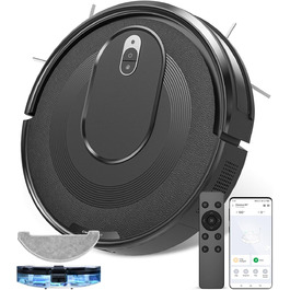 Робот-пилосос Vexilar W7 з функцією миття підлоги, 5000Pa, LiDAR навігація, тихий (50 dB), 150 хвилин роботи, 15 зон заборони, 5 карт, керування зі смартфона та пульта