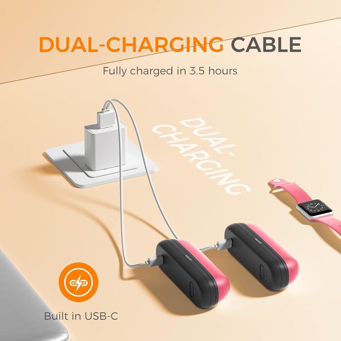 OCOOPA Грілки для рук UT2S Mini, 5200mAh, 2 шт. - Магнітні електричні грілки для рук, багаторазові, для кемпінгу та відпочинку на природі, подарунок для жінок та чоловіків (чорний рожевий)