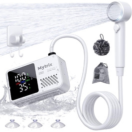 Митрікс Портативна душова система для кемпінгу: 10л/хв, акумулятор 7800mAh, 4 режими, IPX8, для подорожей та автомиття