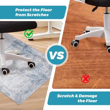 Килимок під офісне крісло 90x120 см, захист для підлоги, антиковзаюча підкладка, для ламінату та плитки (120 x 150 см, блакитно-сірий абстрактний)