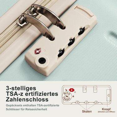 Набір валіз Merax 3 шт. з жорстким корпусом, 20/24/28 дюймів (світло-зелений та хакі), 5-ти елементний