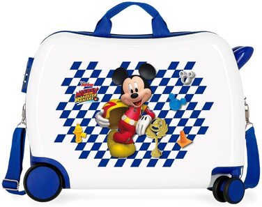 Дитячі валізи Disney Cars Good mood різнокольорові 50x38x20 смс жорсткий корпус з АБС комбінований замок 34L 2,1 кг 4 колеса Ручна поклажа, (білий, різноспрямований Міккі)