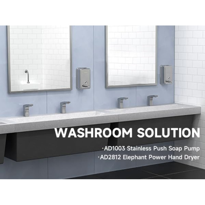 Anydry 2065: Двосторонній сушар для рук з HEPA-фільтром, ефективний, білий, ABS-пластик