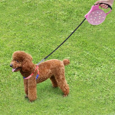 Повідець для собак Soleebee зі стразами 5 м, висувний фіксований нейлоновий Повідець з корпусом з АБС-пластика і нековзною ручкою з фіксатором для маленьких собак вагою до 15 кг (рожевий )