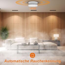 Датчик диму Rauchmelder з магнітною кріпленням, фотоелектричний, 10 років служби, змінна батарея, 4 шт. (10 комплектів)