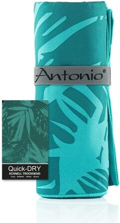 Антоніо - пляжний рушник з мікрофібри і банний рушник XXL 160 x 80 см Бірюзовий пляжний рушник для жінок і чоловіків і банний рушник бистротро