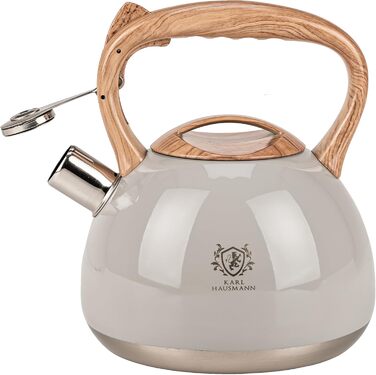 Електричний чайник Karl Hausmann 3L з автоматичним свистком - нержавіюча сталь для індукційних, газових та електричних плит