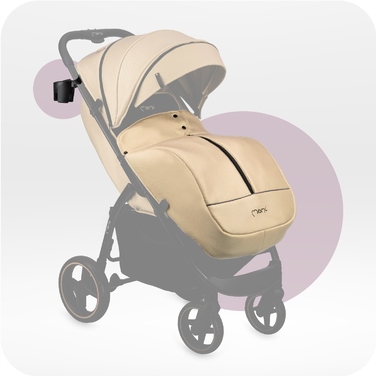 Дитячий візок-прогулянка MoMi Miya, бежевий (до 22 кг) – колеса EVA, повний комплект аксесуарів