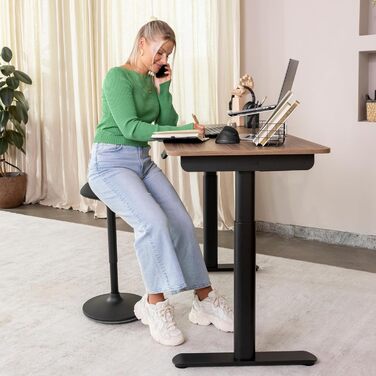 Ерготопія Десктопія Вone – Регульований стіл, Електричне підйомне шасі, Чорний, 7 років гарантії, TÜV-сертифікований